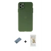 MARSİLYAN™- iPhone 11 Pro Max Kılıf Atlas Minimal Prime - Siyah Mat Seramik Nano Ekran Koruyucu + Shine Kamera Lens Koruma Cam - MI