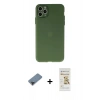 MARSİLYAN™- iPhone 11 Pro Max Kılıf Atlas Minimal Prime - Siyah Mat Seramik Nano Ekran Koruyucu + Metal Kamera Lens Koruma Cam - SH