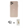 MARSİLYAN™- iPhone 11 Pro Max Kılıf Atlas Minimal Prime - Siyah Mat Seramik Nano Ekran Koruyucu + Siyah Pers Alüminyum Kamera Lens