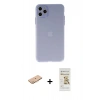 MARSİLYAN™- iPhone 11 Pro Max Kılıf Atlas Minimal Prime - Siyah Mat Seramik Nano Ekran Koruyucu + Renkli Kamera Lens Koruma Cam - TU