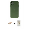 MARSİLYAN™- iPhone 11 Pro Max Kılıf Atlas Minimal Prime - Siyah Mat Seramik Nano Ekran Koruyucu + Renkli Kamera Lens Koruma Cam - TU