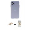 MARSİLYAN™- iPhone 11 Pro Max Kılıf Atlas Minimal Prime - Siyah Mat Seramik Nano Ekran Koruyucu + Yeşil Renkli Kamera Lens Koruma Cam