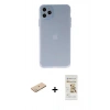 MARSİLYAN™- iPhone 11 Pro Max Kılıf Atlas Minimal Prime - Siyah Mat Seramik Nano Ekran Koruyucu + Yeşil Renkli Kamera Lens Koruma Cam