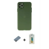 MARSİLYAN™- iPhone 11 Pro Max Kılıf Atlas Minimal Prime - Siyah Polymer Nano Ekran Koruyucu + Metal Kamera Lens Koruma Cam - AKYL
