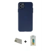 MARSİLYAN™- iPhone 11 Pro Max Kılıf Atlas Minimal Prime - Siyah Polymer Nano Ekran Koruyucu + Gold Rainbow Kamera Lens Koruma Cam
