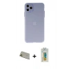 MARSİLYAN™- iPhone 11 Pro Max Kılıf Atlas Minimal Prime - Siyah Polymer Nano Ekran Koruyucu + Gold Rainbow Kamera Lens Koruma Cam