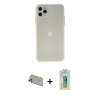MARSİLYAN™- iPhone 11 Pro Max Kılıf Atlas Minimal Prime - Siyah Polymer Nano Ekran Koruyucu + Gold Rainbow Kamera Lens Koruma Cam