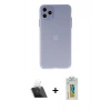 MARSİLYAN™- iPhone 11 Pro Max Kılıf Atlas Minimal Prime - Siyah Polymer Nano Ekran Koruyucu + Kamera Lens Koruma Cam - SF