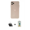 MARSİLYAN™- iPhone 11 Pro Max Kılıf Atlas Minimal Prime - Siyah Polymer Nano Ekran Koruyucu + Kamera Lens Koruma Cam - SF