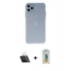 MARSİLYAN™- iPhone 11 Pro Max Kılıf Atlas Minimal Prime - Siyah Polymer Nano Ekran Koruyucu + Kamera Lens Koruma Cam - SF