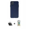 MARSİLYAN™- iPhone 11 Pro Max Kılıf Atlas Minimal Prime - Siyah Polymer Nano Ekran Koruyucu + Kamera Lens Koruma Cam - SF