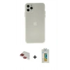 MARSİLYAN™- iPhone 11 Pro Max Kılıf Atlas Minimal Prime - Siyah Polymer Nano Ekran Koruyucu + Kırmızı Pers Alüminyum Kamera Lens
