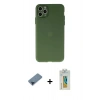 MARSİLYAN™- iPhone 11 Pro Max Kılıf Atlas Minimal Prime - Siyah Polymer Nano Ekran Koruyucu + Metal Kamera Lens Koruma Cam - MI