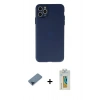MARSİLYAN™- iPhone 11 Pro Max Kılıf Atlas Minimal Prime - Siyah Polymer Nano Ekran Koruyucu + Metal Kamera Lens Koruma Cam - MI