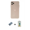 MARSİLYAN™- iPhone 11 Pro Max Kılıf Atlas Minimal Prime - Siyah Polymer Nano Ekran Koruyucu + Metal Kamera Lens Koruma Cam - MI