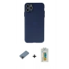 MARSİLYAN™- iPhone 11 Pro Max Kılıf Atlas Minimal Prime - Siyah Polymer Nano Ekran Koruyucu + Metal Kamera Lens Koruma Cam - SH