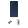 MARSİLYAN™- iPhone 11 Pro Max Kılıf Atlas Minimal Prime - Siyah Polymer Nano Ekran Koruyucu + Metal Kamera Lens Koruma Cam - GD