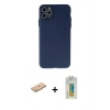 MARSİLYAN™- iPhone 11 Pro Max Kılıf Atlas Minimal Prime - Siyah Polymer Nano Ekran Koruyucu + Pembe Renkli Kamera Lens Koruma Cam