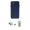 MARSİLYAN™- iPhone 11 Pro Max Kılıf Atlas Minimal Prime - Siyah Polymer Nano Ekran Koruyucu + Pers Alüminyum Kamera Lens - LT