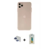 MARSİLYAN™- iPhone 11 Pro Max Kılıf Atlas Minimal Prime - Siyah Polymer Nano Ekran Koruyucu + Pers Alüminyum Kamera Lens - LT