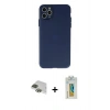 MARSİLYAN™- iPhone 11 Pro Max Kılıf Atlas Minimal Prime - Siyah Polymer Nano Ekran Koruyucu + Pers Alüminyum Kamera Lens - YL