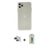 MARSİLYAN™- iPhone 11 Pro Max Kılıf Atlas Minimal Prime - Siyah Polymer Nano Ekran Koruyucu + Pers Alüminyum Kamera Lens - SH