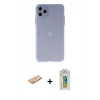 MARSİLYAN™- iPhone 11 Pro Max Kılıf Atlas Minimal Prime - Siyah Polymer Nano Ekran Koruyucu + Renkli Kamera Lens Koruma Cam - TU