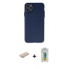 MARSİLYAN™- iPhone 11 Pro Max Kılıf Atlas Minimal Prime - Siyah Polymer Nano Ekran Koruyucu + Renkli Kamera Lens Koruma Cam - YL