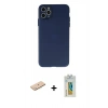 MARSİLYAN™- iPhone 11 Pro Max Kılıf Atlas Minimal Prime - Siyah Polymer Nano Ekran Koruyucu + Renkli Kamera Lens Koruma Cam - MI