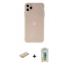MARSİLYAN™- iPhone 11 Pro Max Kılıf Atlas Minimal Prime - Siyah Polymer Nano Ekran Koruyucu + Renkli Kamera Lens Koruma Cam - SI