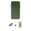 MARSİLYAN™- iPhone 11 Pro Max Kılıf Atlas Minimal Prime - Siyah Polymer Nano Ekran Koruyucu + Shine Kamera Lens Koruma Cam - SABE
