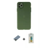 MARSİLYAN™- iPhone 11 Pro Max Kılıf Atlas Minimal Prime - Siyah Polymer Nano Ekran Koruyucu + Shine Kamera Lens Koruma Cam - GD