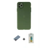 MARSİLYAN™- iPhone 11 Pro Max Kılıf Atlas Minimal Prime - Siyah Polymer Nano Ekran Koruyucu + Shine Kamera Lens Koruma Cam - PE