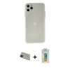 MARSİLYAN™- iPhone 11 Pro Max Kılıf Atlas Minimal Prime - Siyah Polymer Nano Ekran Koruyucu + Rainbow Kamera Lens Koruma Cam - YL
