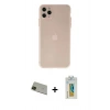 MARSİLYAN™- iPhone 11 Pro Max Kılıf Atlas Minimal Prime - Siyah Polymer Nano Ekran Koruyucu + Rainbow Kamera Lens Koruma Cam - YL
