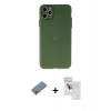 MARSİLYAN™- iPhone 11 Pro Max Kılıf Atlas Minimal Prime - Siyah Seramik Nano Ekran Koruyucu + Metal Kamera Lens Koruma Cam - AKYL
