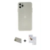 MARSİLYAN™- iPhone 11 Pro Max Kılıf Atlas Minimal Prime - Siyah Seramik Nano Ekran Koruyucu + Rainbow Kamera Lens Koruma Cam - GD