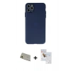 MARSİLYAN™- iPhone 11 Pro Max Kılıf Atlas Minimal Prime - Siyah Seramik Nano Ekran Koruyucu + Rainbow Kamera Lens Koruma Cam - GD