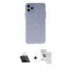 MARSİLYAN™- iPhone 11 Pro Max Kılıf Atlas Minimal Prime - Siyah Seramik Nano Ekran Koruyucu + Kamera Lens Koruma Cam - SF