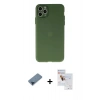MARSİLYAN™- iPhone 11 Pro Max Kılıf Atlas Minimal Prime - Siyah Seramik Nano Ekran Koruyucu + Metal Kamera Lens Koruma Cam - MI