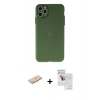 MARSİLYAN™- iPhone 11 Pro Max Kılıf Atlas Minimal Prime - Siyah Seramik Nano Ekran Koruyucu + Renkli Kamera Lens Koruma Cam - MI