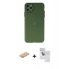 MARSİLYAN™- iPhone 11 Pro Max Kılıf Atlas Minimal Prime - Siyah Seramik Nano Ekran Koruyucu + Renkli Kamera Lens Koruma Cam - PE
