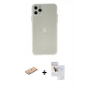 MARSİLYAN™- iPhone 11 Pro Max Kılıf Atlas Minimal Prime - Siyah Seramik Nano Ekran Koruyucu + Renkli Kamera Lens Koruma Cam - PE