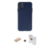 MARSİLYAN™- iPhone 11 Pro Max Kılıf Atlas Minimal Prime - Siyah Seramik Nano Ekran Koruyucu + Renkli Kamera Lens Koruma Cam - PE