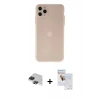 MARSİLYAN™- iPhone 11 Pro Max Kılıf Atlas Minimal Prime - Siyah Seramik Nano Ekran Koruyucu + Pers Alüminyum Kamera Lens - SH