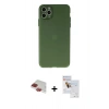 MARSİLYAN™- iPhone 11 Pro Max Kılıf Atlas Minimal Prime - Siyah Seramik Nano Ekran Koruyucu + Pers Alüminyum Kamera Lens - KI