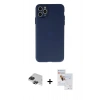 MARSİLYAN™- iPhone 11 Pro Max Kılıf Atlas Minimal Prime - Siyah Seramik Nano Ekran Koruyucu + Pers Alüminyum Kamera Lens - SH