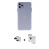 MARSİLYAN™- iPhone 11 Pro Max Kılıf Atlas Minimal Prime - Siyah Seramik Nano Ekran Koruyucu + Pers Alüminyum Kamera Lens - SH