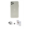 MARSİLYAN™- iPhone 11 Pro Max Kılıf Atlas Minimal Prime - Siyah Seramik Nano Ekran Koruyucu + Pers Alüminyum Kamera Lens - SH