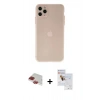 MARSİLYAN™- iPhone 11 Pro Max Kılıf Atlas Minimal Prime - Siyah Seramik Nano Ekran Koruyucu + Pers Alüminyum Kamera Lens - KI